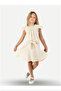 Beige Muslin Lace Girl's Tunic + Skirt Set - 6