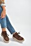 T811845302 Brown Suede Thick Soled Women's Shoes - 4