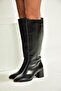 J848300160 Black Rustic Thick Heeled Women's Boots