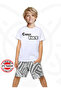 Gen-ius Black Patterned Boy's Shorts Set - 4