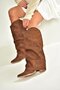 V846846001 Brown Nubuck Thick Heeled Bellows Women's Boots - 4