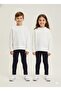 Button Detailed Ribbed Kids Knitwear Leggings - 5