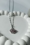 Women's Lilac Stone Swan Design Steel Necklace - 3