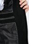 Men's Black Long Shirt Collar Overcoat & Cashmere Coat - 4