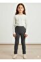 Button Detailed Ribbed Kids Knitwear Leggings - 6