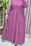 Women's Hijab Clothing Plus Size Seersucker Dress - 6