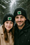 Black beret green frog punch print christmas gift hat - 5