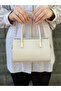 Simple and Stylish Box Model Women's Cross Shoulder and Hand Bag with Cream Compartment and Adjustable Strap - 2