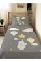 Flying Balloon Patterned Baby and Kids Printed Single Pique Set 160X230 Gray - 3