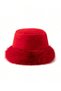 Red Soft Textured Plush Heart Women's Hat - 2