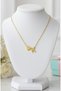 Steel letter heart pendant necklace, stainless steel, tarnish-resistant, gold, stylishly detailed gift necklaces, gold.