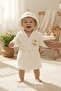 Civcivli Bathrobe Set 30038.03 Ecru Boxed Product**** Baby Birth Gift ****