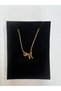 Steel letter heart pendant necklace, stainless steel, tarnish-resistant, gold, stylishly detailed gift necklaces, gold. - 2