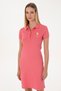 Women's Dark Pink Polo Neck Mini Length Knitted Dress 50297457-Vr167 - 2