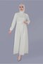 Lace Dress with Elastic Cuffs and Belt 40827 - 3
