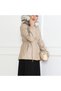 Drawstring Waist Zippered Side Pocket Hooded Hijab Leather Coat 62622 - 4