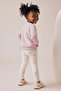 Girl's Printed Bow Detailed Tights Double Set Pink - 2