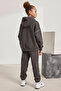 Kangaroo Pocket Hooded Girl's Bottom Top Tracksuit Set - 2