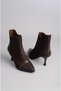Select 1063 genuine leather heel women's boot (heel height: 7 cm) coffee suede - 6