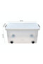 58L Clear Plastic Storage Container with Wheels and Lid, Portable & Stackable with Locking Lid - 5