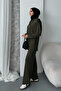 Women's Modal Fabric Snap Fastener Hooded Oversized Tunic Set 1119 - 5