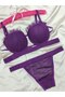 Women's Oyster Model Full-Filled Supported Bra Panty Set - 4