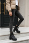 Side Zipper Lace up High Thick Heeled Women's Long Boots - 6