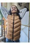 Girls-Boys Inflatable Vest with Lining, Zippered Pockets, Water-Repellent, Windbreaker, Heat Insulated, Bronze Tan - 5