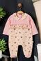 Ruffled Bowknot Baby Collar Booties Jumpsuit 0-12 Months with Snap Fasteners at the Bottom - 3