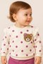 Baby Girl/Child Polka Dot Punch Teddy Bear Shoulder Snap Baby Set 2 Piece Top and Bottom Seasonal 3-6-9-12Months - 3