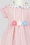 100% cotton girl baby/child baby collar floral pleated sleeve dress organic - 4