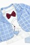 Baby Boy Holiday Bow Tie Checkered Jacket Elephant Patterned Bodysuit Newborn 3-Piece Baby Set - 3