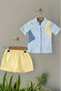 Hakim Collar Color Blocked Muslin Shorts Style Top and Bottom 2-Piece Baby Boy Set Cotton+Muslin 6-9-12-18-24Months