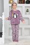 New Season Autumn/Winter Girls' Penguin Patterned Fleece Pajama Set 4994 - 6