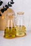 2-Piece Bamboo Vacuum Lid and Stand Borosilicate Glass Oil Vinegar Masterchef Oil Pot Set 900 ml - 5