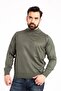 Men's Thin Wool Knitwear Knitting Regular Fit Dad Half Turtleneck High Neck Sweater Blouse 5140