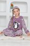 New Season Autumn/Winter Girls' Penguin Patterned Fleece Pajama Set 4994 - 8