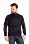 Men's Thin Wool Knitwear Knitting Regular Fit Dad Half Turtleneck High Neck Sweater Blouse 5140 - 3