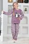 New Season Autumn/Winter Girls' Penguin Patterned Fleece Pajama Set 4994 - 3