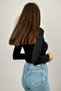 Women's Long Sleeve Full Neck Lycra Combed Badi 2 Pieces Black - 7