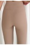 Women's Beige Color Fleece-Lined High-Waisted Ribbed Shaping Leggings with Elastic Waistband and Ribbed Detail Winter Women's Leggings - 4