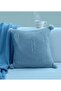 Knitwear Braided Decorative Throw Pillow Cover Baby Blue 45X45 Sofa Decor - 2