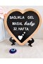 Heart Designed Wooden Message Board 25x25 cm - 3