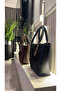 Handmade Leather Accessory Straw Shoulder Bag (40X42Cm) Brown Taba Black Color - 5