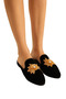 Asian Yellow Buckle Suede Indoor Slippers
