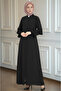 Sleeved Ruffled Ferace with Invisible Zipper - 4