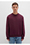 Crew Neck Claret Red Basic Sweatshirt 0S10276-70434 - 4