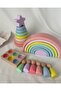 7-Piece Waldorf Rainbow, Star Tower, Peg Baby Table Set, Waldorf Educational Wooden Toy Jumbo Set