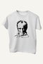 Cotton Standard Cut Crew Neck Short Sleeve Black Ataturk Printed White April 23 Children's T-Shirt