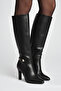V404020709 Black Thick Heeled Women's Boots - 2